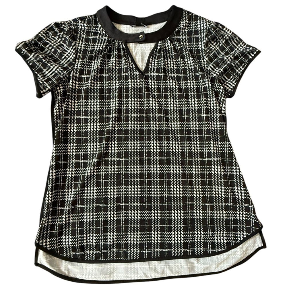 A.U.W. black and white plaid mini dress, size M. Classic